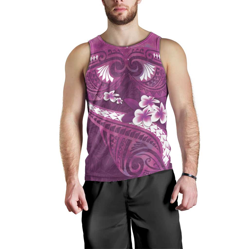 Pink Polynesia Men Tank Top Tribal Pattern Tropical Frangipani LT14 - Polynesian Pride