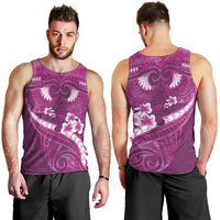 Pink Polynesia Men Tank Top Tribal Pattern Tropical Frangipani LT14 - Polynesian Pride