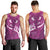 Pink Polynesia Men Tank Top Tribal Pattern Tropical Frangipani