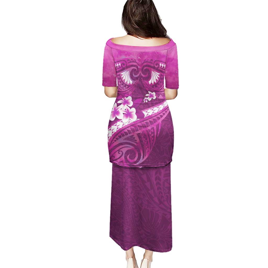Pink Polynesia Puletasi Tribal Pattern Tropical Frangipani LT14 - Polynesian Pride