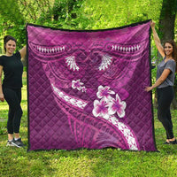 Pink Polynesia Quilt Tribal Pattern Tropical Frangipani