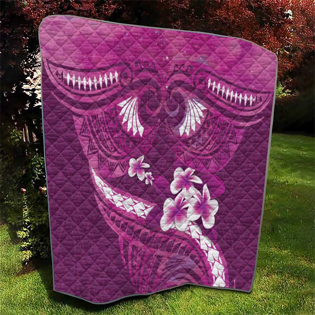 Pink Polynesia Quilt Tribal Pattern Tropical Frangipani