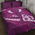 Pink Polynesia Quilt Bed Set Tribal Pattern Tropical Frangipani