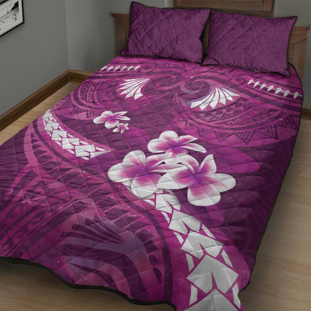 Pink Polynesia Quilt Bed Set Tribal Pattern Tropical Frangipani LT14 - Polynesian Pride
