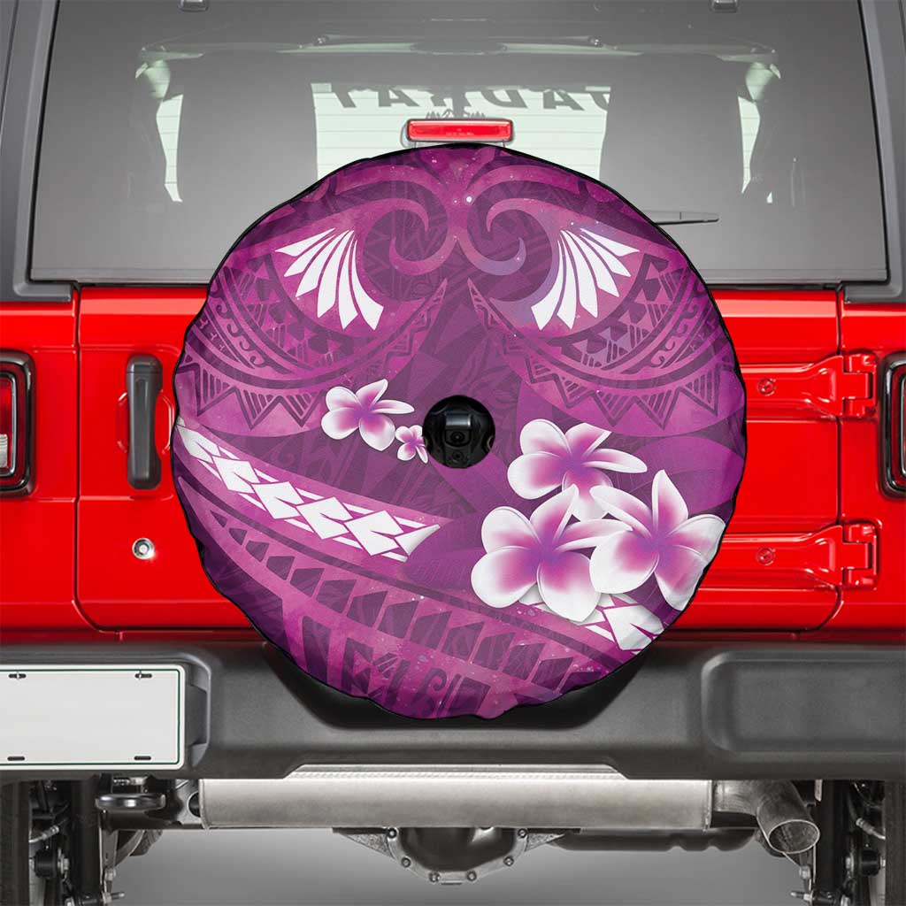 Pink Polynesia Spare Tire Cover Tribal Pattern Tropical Frangipani LT14 - Polynesian Pride