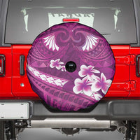 Pink Polynesia Spare Tire Cover Tribal Pattern Tropical Frangipani LT14 - Polynesian Pride