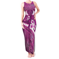 Pink Polynesia Tank Maxi Dress Tribal Pattern Tropical Frangipani LT14 Women Pink - Polynesian Pride