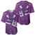 Purple Polynesia Baseball Jersey Tribal Pattern Tropical Frangipani