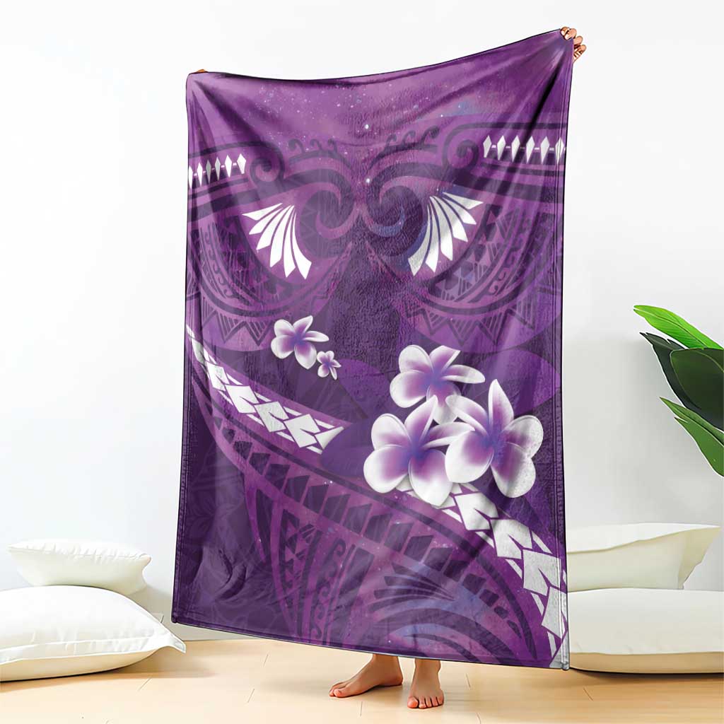 Purple Polynesia Blanket Tribal Pattern Tropical Frangipani LT14 - Polynesian Pride