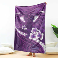 Purple Polynesia Blanket Tribal Pattern Tropical Frangipani LT14 - Polynesian Pride