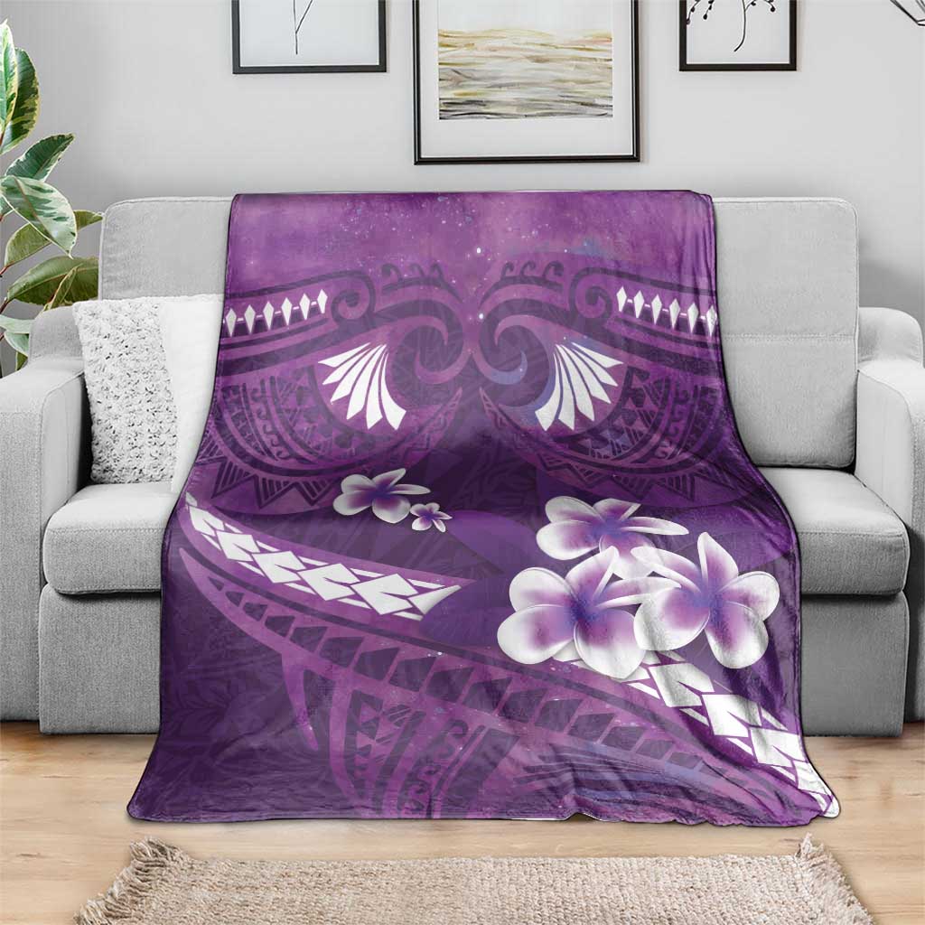 Purple Polynesia Blanket Tribal Pattern Tropical Frangipani LT14 - Polynesian Pride
