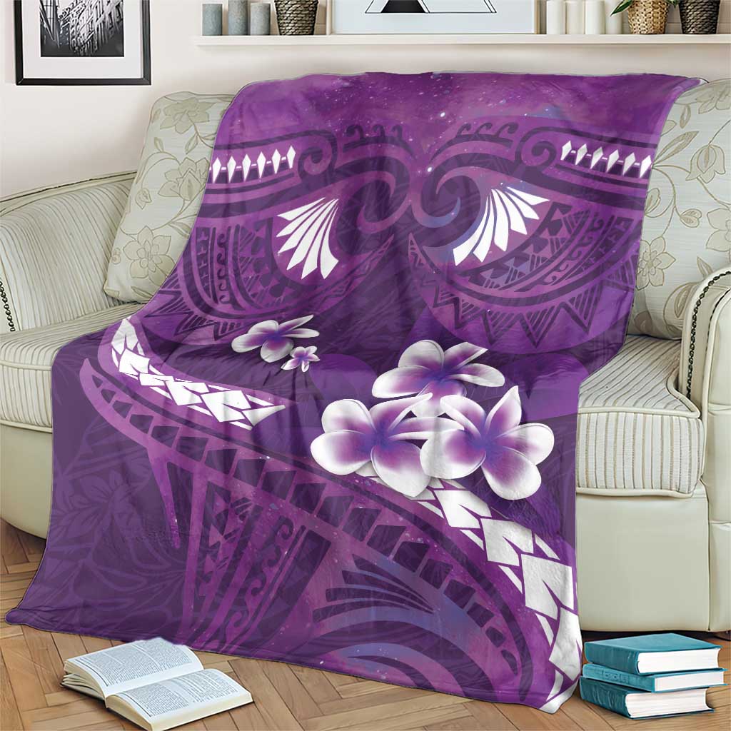 Purple Polynesia Blanket Tribal Pattern Tropical Frangipani LT14 - Polynesian Pride
