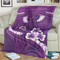 Purple Polynesia Blanket Tribal Pattern Tropical Frangipani LT14 - Polynesian Pride
