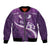 Purple Polynesia Bomber Jacket Tribal Pattern Tropical Frangipani