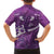 Purple Polynesia Family Matching Long Sleeve Bodycon Dress and Hawaiian Shirt Tribal Pattern Tropical Frangipani