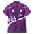 Purple Polynesia Family Matching Long Sleeve Bodycon Dress and Hawaiian Shirt Tribal Pattern Tropical Frangipani