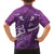 Purple Polynesia Family Matching Off The Shoulder Long Sleeve Dress and Hawaiian Shirt Tribal Pattern Tropical Frangipani