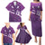 Purple Polynesia Family Matching Puletasi and Hawaiian Shirt Tribal Pattern Tropical Frangipani