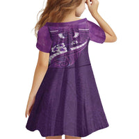 Purple Polynesia Family Matching Summer Maxi Dress and Hawaiian Shirt Tribal Pattern Tropical Frangipani LT14 - Polynesian Pride