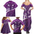 Purple Polynesia Family Matching Summer Maxi Dress and Hawaiian Shirt Tribal Pattern Tropical Frangipani