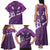 Purple Polynesia Family Matching Tank Maxi Dress and Hawaiian Shirt Tribal Pattern Tropical Frangipani