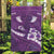 Purple Polynesia Garden Flag Tribal Pattern Tropical Frangipani
