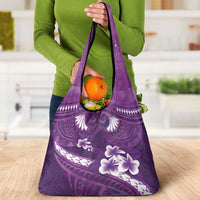 Purple Polynesia Grocery Bag Tribal Pattern Tropical Frangipani LT14 - Polynesian Pride