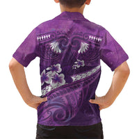 Purple Polynesia Hawaiian Shirt Tribal Pattern Tropical Frangipani LT14 - Polynesian Pride