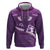 Purple Polynesia Hoodie Tribal Pattern Tropical Frangipani