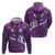 Purple Polynesia Hoodie Tribal Pattern Tropical Frangipani