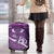 Purple Polynesia Luggage Cover Tribal Pattern Tropical Frangipani