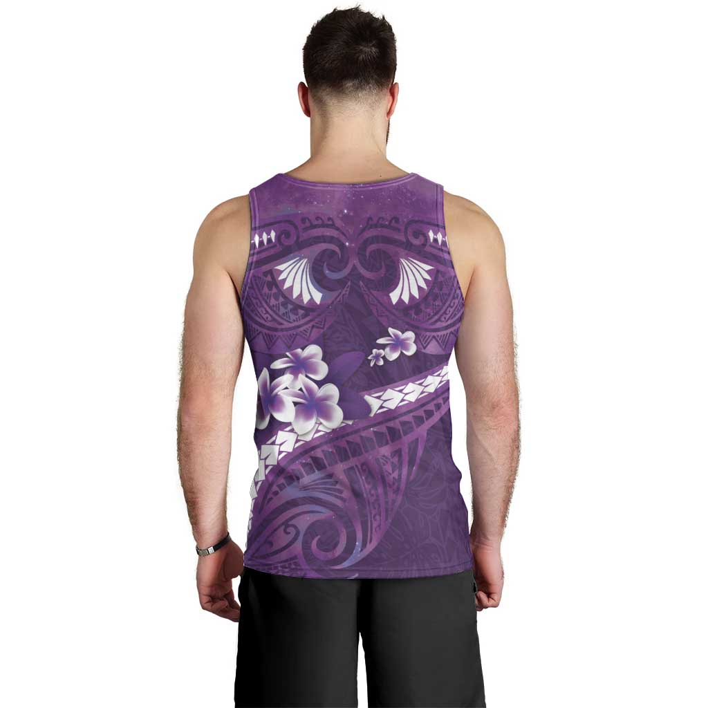 Purple Polynesia Men Tank Top Tribal Pattern Tropical Frangipani LT14 - Polynesian Pride