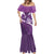 Purple Polynesia Mermaid Dress Tribal Pattern Tropical Frangipani