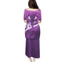 Purple Polynesia Puletasi Tribal Pattern Tropical Frangipani LT14 - Polynesian Pride