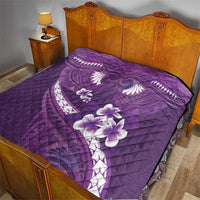 Purple Polynesia Quilt Tribal Pattern Tropical Frangipani