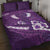 Purple Polynesia Quilt Bed Set Tribal Pattern Tropical Frangipani