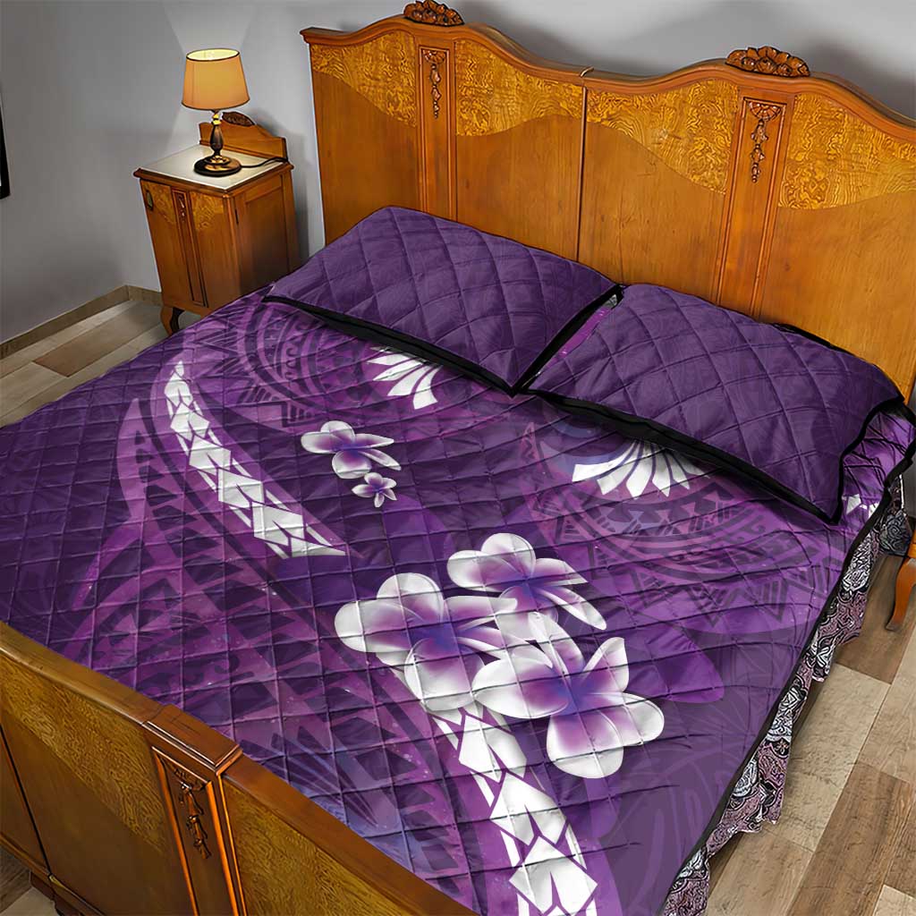 Purple Polynesia Quilt Bed Set Tribal Pattern Tropical Frangipani LT14 - Polynesian Pride