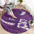 Purple Polynesia Round Carpet Tribal Pattern Tropical Frangipani