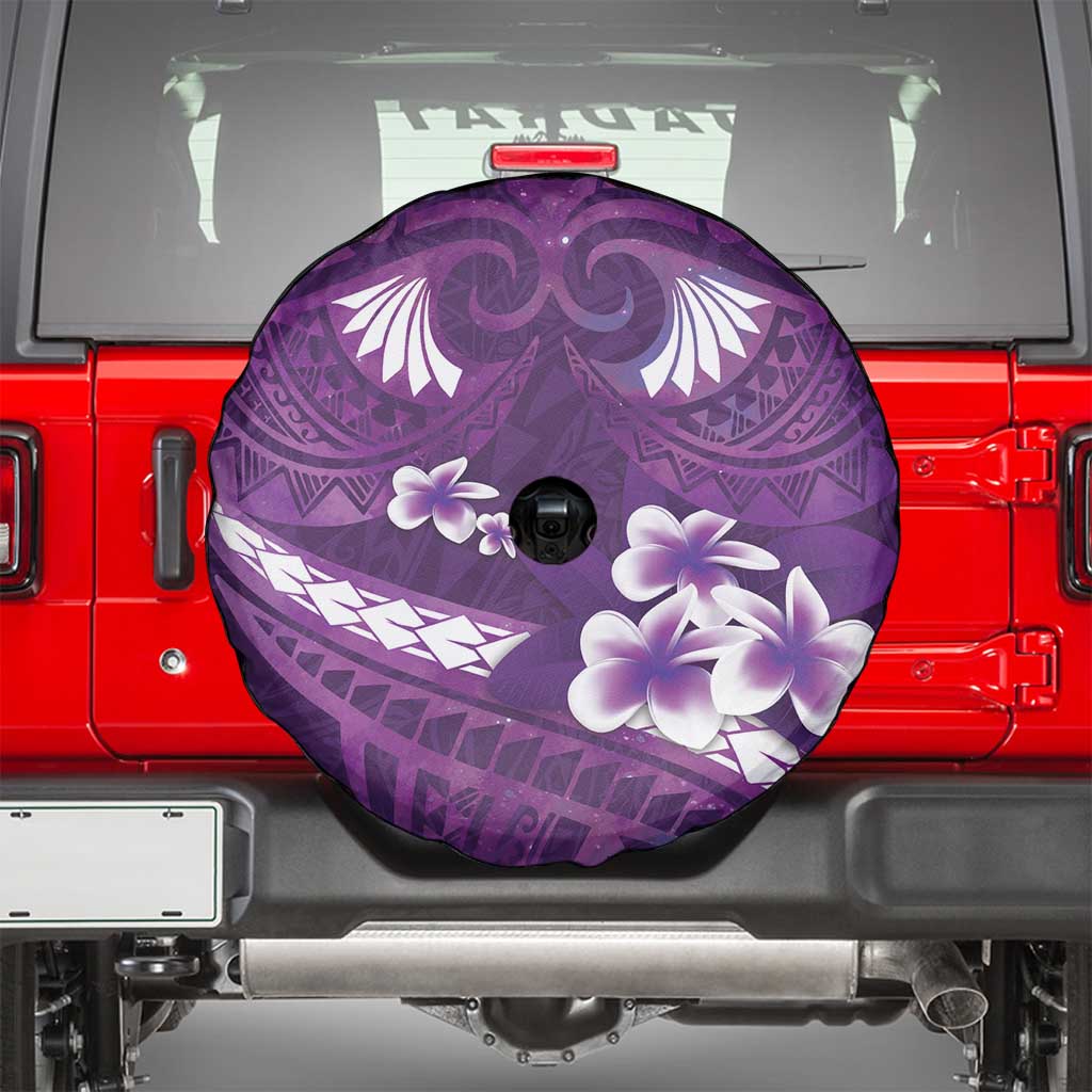 Purple Polynesia Spare Tire Cover Tribal Pattern Tropical Frangipani LT14 - Polynesian Pride