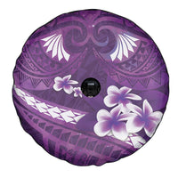 Purple Polynesia Spare Tire Cover Tribal Pattern Tropical Frangipani LT14 - Polynesian Pride