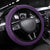 Purple Polynesia Steering Wheel Cover Tribal Pattern Tropical Frangipani