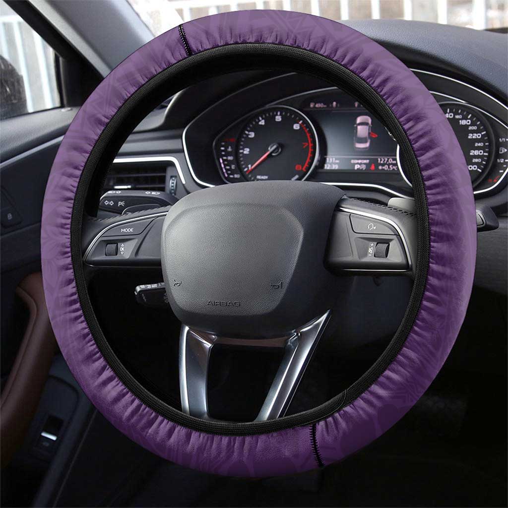 Purple Polynesia Steering Wheel Cover Tribal Pattern Tropical Frangipani LT14 - Polynesian Pride