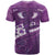 Purple Polynesia T Shirt Tribal Pattern Tropical Frangipani