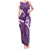 Purple Polynesia Tank Maxi Dress Tribal Pattern Tropical Frangipani