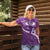 Purple Polynesia Women Polo Shirt Tribal Pattern Tropical Frangipani