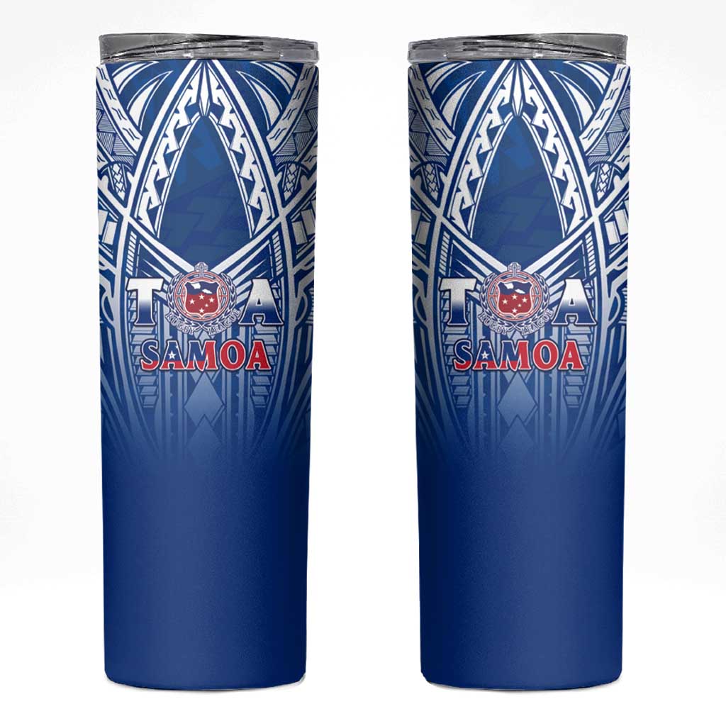 Samoa Rugby Skinny Tumbler Toa Samoa Polynesian Pacific Navy Version