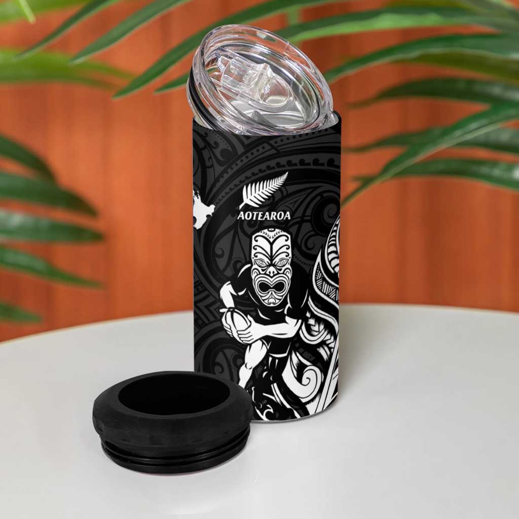 New Zealand and Scotland Rugby 4 in 1 Can Cooler Tumbler All Black Maori With Thistle Together