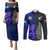 New Zealand and Scotland Rugby Couples Matching Puletasi Dress and Long Sleeve Button Shirts All Black Maori With Thistle Together LT14 Black - Polynesian Pride