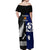 New Zealand and Scotland Rugby Off Shoulder Maxi Dress All Black Maori With Thistle Together LT14 - Polynesian Pride