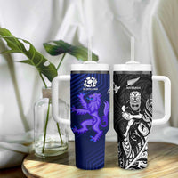 New Zealand and Scotland Rugby Tumbler With Handle All Black Maori With Thistle Together